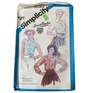 Leona Rocha 80s Simplicity Sewing Pattern 6520 Shirt Size 16 Fuss Free Fit